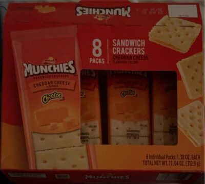 Sandwich crackers cheddar cheese on golden toast crackers