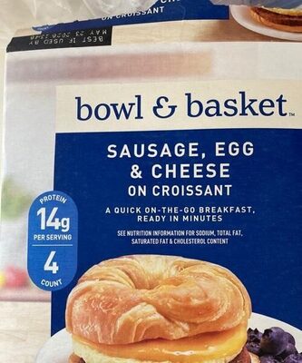 Sausage, egg, & cheese on croissant