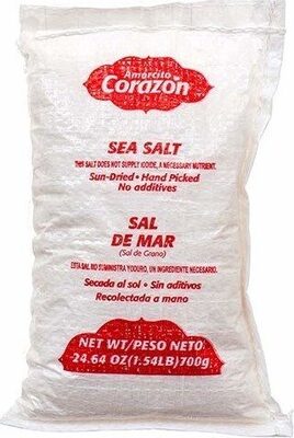 Sea salt grain no additives low sodium pound