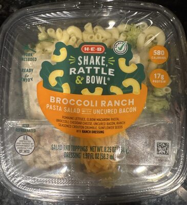 Shake, Rattle, & Bowl - Broccoli Ranch Pasta Salad With Uncured Bacon