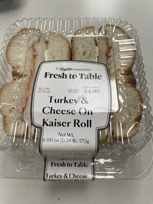 ShopRite Turkey And Cheese On Kaiser Roll