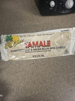 Shredded Beef And Salsa Roja And Cheese Tamale