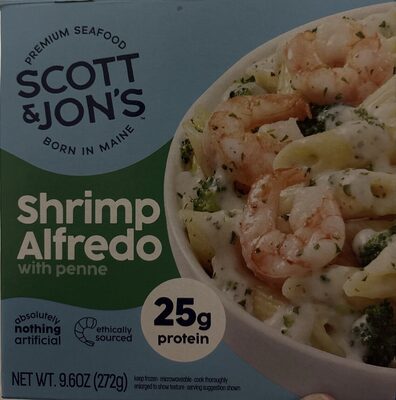 Shrimp Alfredo with penne