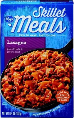 Skillet Meals Lasagna Add Hamburger & Milk