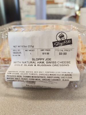 Sloppy Joe With Natural Ham, Swiss Cheese Cole Slaw & Russian Dressing