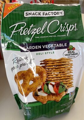 Snack factory pretzel crisps deli style garden vegetable thin