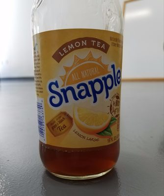Snapple, lemon tea, made from green & black tea leaves