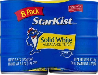 Solid white albacore tuna in water