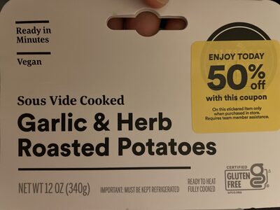 Sous Vide Cooked Garlic & Herb Roasted Potatoes