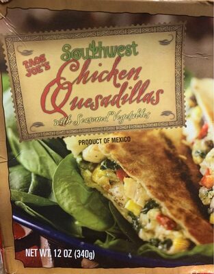 Southwest chicken quesadillas with seasoned vegetables