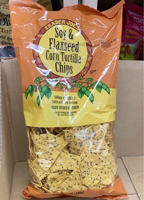 Soy and flaxseed corn tortilla chips