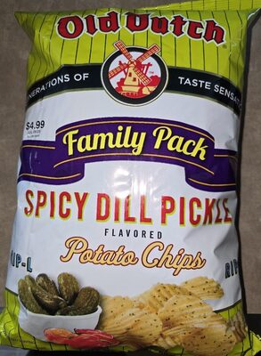 Spicy Dill Pickle Flavored Potato Chips