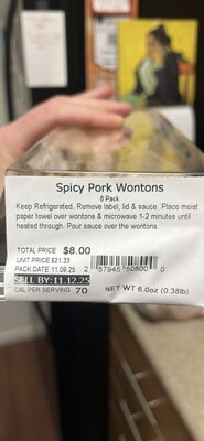 Spicy Pork Wontons