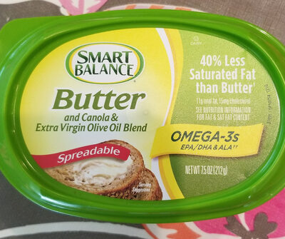 Spreadable butter and canola & extra virgin olive oil blend