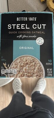 Steel Cut Quick Cooking Oatmeal with flax seeds