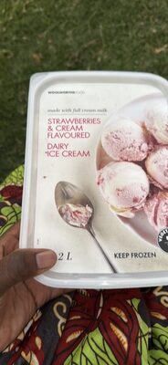 Strawberries & Cream Flavoured Dairy Ice Cream