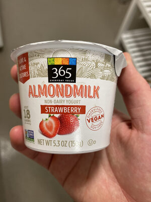 Strawberry almondmilk non-dairy yogurt, strawberry