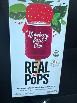 Strawberry Basil Chia Ice Pop