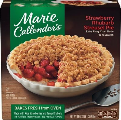 Strawberry rhubarb streusel pie