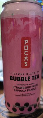 Strawberry With tapioca pearls boba tea