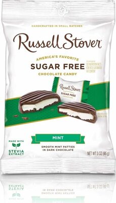 Sugar free dark chocolate mint patties with stevia