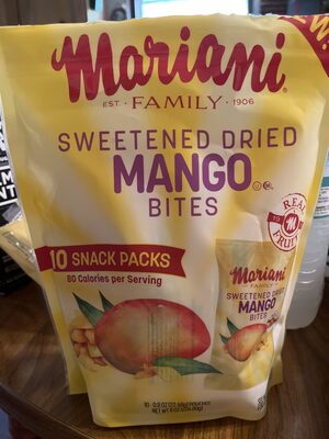 Sweetened Dried Mango Bites Snack Packs