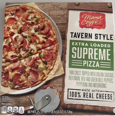 Tavern style extra loaded supreme pizza