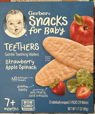 Teethers Gentle Teething Wafers Strawberry Apple Spinach