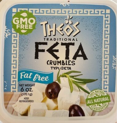 Theos traditional feta crumbles fat free