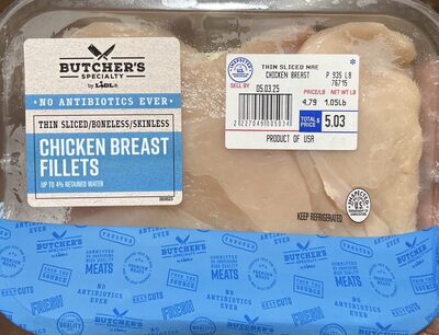 Thin Sliced Boneless Chicken Breast Fillets