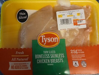 Thin Sliced Boneless Skinless Chicken Breast