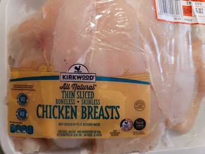 Thin Sliced Boneless Skinless Chicken Breasts