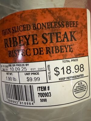 Thin Sliced Ribeye Steak