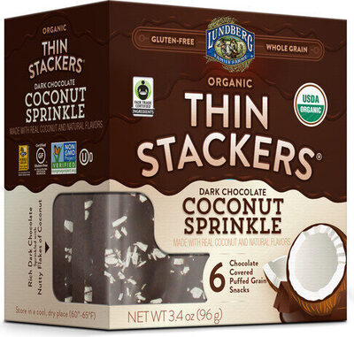 Thin Stackers Dark Chocolate, Coconut Sprinkle