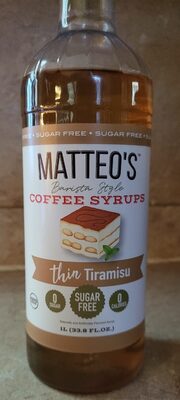Thin Tiramisu Coffee Syrup Sugar Free