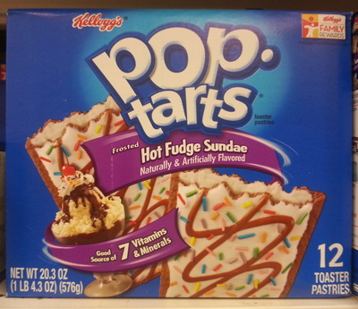Toaster pastries, frosted hot fudge sundae