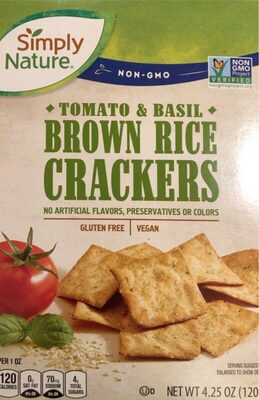 Tomato and basil brown rice crackers