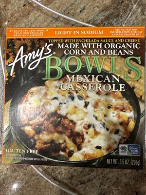 Topped with enchilada sauce and cheese made with organic corn and beans