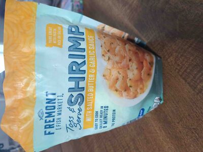 Toss and serve shrimp, salted butter and garlic sauce