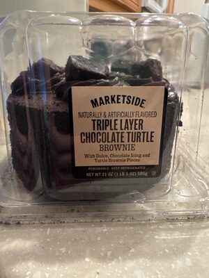 Triple Layer Chocolate Turtle Brownie