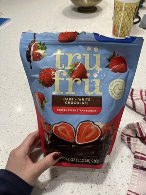 Trufru dark and white chocolate frozen strawberries