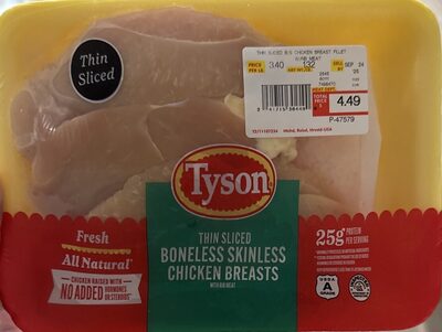 Tyson Sliced Boneless Skinless Chicken Breasts