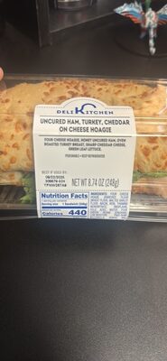 UNCURED HAM, TURKEY, CHEDDAR ON CHEESE HOAGIE