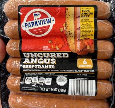 Uncurred angus bed franks
