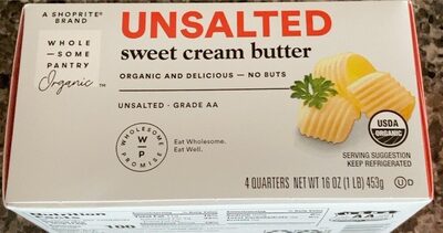Unsalted sweet cream butter