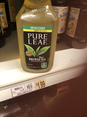 Unsweetened real green brewed tea, unsweetened