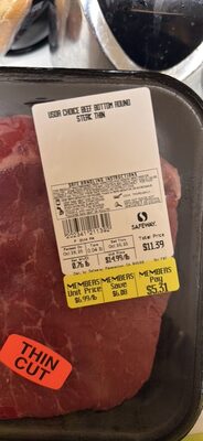 USDA Choice Beef Bottom Round Steak Thin