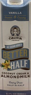Vanilla better half coconut cream half-n-half