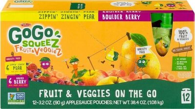 Variety Pack (Zippin' Zingin Pear/Boulder Berry) Fruit & Veggies On The Go