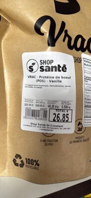 VRAC - Protéine de boeuf (POS) - Vanille